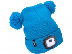 Čepice s čelovkou 4x25lm, USB, modrá, dětská EXTOL