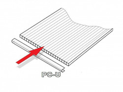 PC U-profil 10mm pro obloukov sklenk dlka 2,10m 1ks