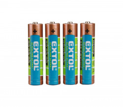 Baterie AAA mikrotužkové LR03 1,5V alkalické 4ks EXTOL