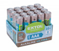 Baterie AAA mikrotužkové LR03 1,5V alkalické 20ks EXTOL