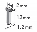 Hebky 12mm, 1000ks, 2,0x0,52x1,2mm EXTOL