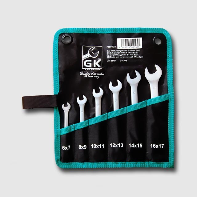 GK TOOLS P16040/P Sada plochých klíčů 6-17mm 6dílů