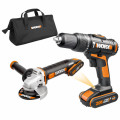 WORX WX963 AKU pklep. vrtaka + hlov bruska 20V, 2x 2.0Ah