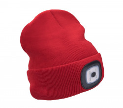 Čepice s čelovkou 4x45lm, nabíjecí, USB EXTOL červená