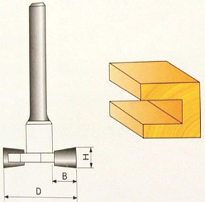 Fréza drážkovací 8x9,4mm stopka 8mm na dřevo